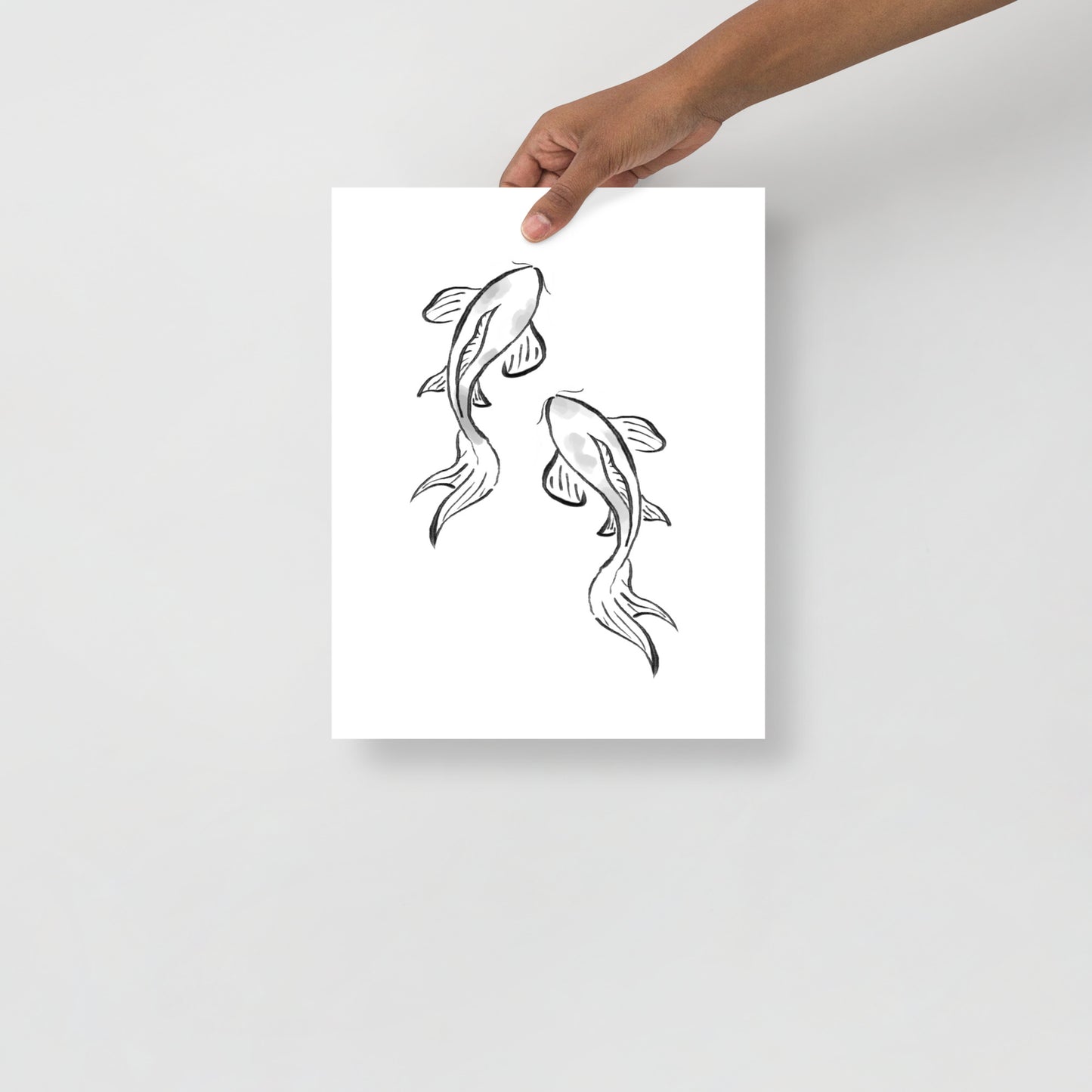 Koi Fish Illustration Poster